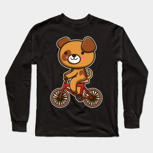 Dog Riding Bicycle Dog design gifts for women design Long Sleeve T-Shirt